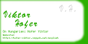viktor hofer business card